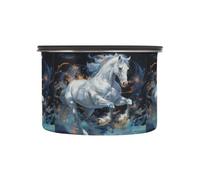 Linnyio Pintura Al óLeo Caballo Azul Recipientes para Almacenar Café,Tarros Botes para Alimentos,Ideales para La Encimera Cocina,Perfectos para Azúcar Harina Té Caramelos