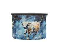 Linnyio Pintura Al óLeo Vaca Azul Recipientes para Almacenar Café,Tarros Botes para Alimentos,Ideales para La Encimera Cocina,Perfectos para Azúcar Harina Té Caramelos