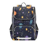 Linnyio Planetas Cometas Estrellas Oscuro CóSmica Mochila Escolar de Gran Capacidad para Niñas y Niños