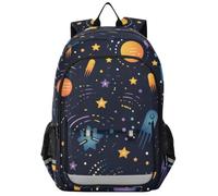 Linnyio Planetas Cometas Estrellas Oscuro CóSmica Mochila Escolar para Estudiantes,Mochila para Niños y Adolescentes Ideal para Viajes