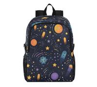 Linnyio Planetas Cometas Estrellas Oscuro CóSmica Mochila Plegable Impermeable y Ligera para Senderismo y Viajes,Compactable para Actividades al Aire Libre