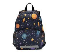 Linnyio Planetas Cometas Estrellas Oscuro CóSmica Mochila Preescolar para Niños de 3 a 8 Años,Mochila Escolar con Diseño de Dibujos Animados para Niños