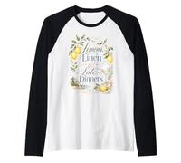 Lino de Limones y cenas tardías Costa Italiana de Amalfi de Verano Camiseta Manga Raglan