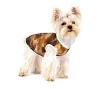 Lino de otoño con Hojas Doradas, marrón y Beige,Camiseta de algodón sin Mangas para Mascotas, Chaleco Transpirable, Suave y elástico para Cachorros,M