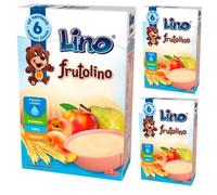 Lino Frutolino - Porridge para bebé, cereales, 200 gramos, 3 cajas
