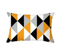 Lino Funda Cojín Alargado Fundas para Cojín De Sofa Vistoso Funda Almohada Colores Fundas De Almohada Transpirable Triángulo De Celosía Fundas para Cojines 30x50 cm