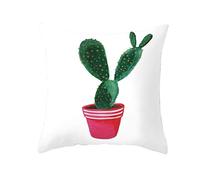 Lino Funda Cojín Asiento Sofa Fundas para Cojín Silla Blanco Funda Almohada Grande Fundas De Almohada De Algodon Cactus En Maceta Fundas para Cojines 40x40 cm