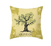 Lino Funda Cojín para Sofa Funda Almohada con Cremallera Verde Oliva Funda De Cojín De Asiento Funda De Almohada para El Frizz Árbol Fundas para Cojines 40x40 cm