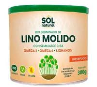 Lino Germinado con Semillas de Chía - Pack de 2 (2 x 300g) - 600g de Superalimento Bioactivado - Máxima Digestibilidad y Absorción de Omega-3 - Rico en Fibra y Enzimas