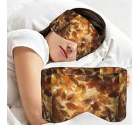 Lino otoñal marrón beige con hojas doradas, Antifaz para dormir, ideal para el hogar, viajes y trabajo por turnos. Cubre completamente los ojos y bloquea la luz.