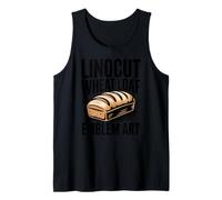Linocut - Emblema de Pan de Trigo con diseño de Pan Vintage Camiseta sin Mangas