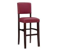 Linon Monaco 30", Dark Red Bar Stool, 17.75"W x 19.5"D x 44.8"H,