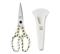 Linoroso Tijeras de cocina profesionales Tijera Acero Inoxidable Ultra Afiladas con soporte magnético fabricadas con acero japonés 4034 Tijeras cocina resistentes para Pollo Pescado Carne - Chiles