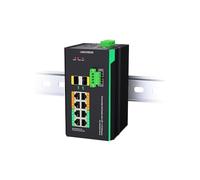 LINOVISIOIN Conmutador PoE solar administrado industrial de 8 puertos con 4 puertos PoE BT, salida PoE pasiva configurable y entrada DC12~57V
