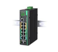 LINOVISION Conmutador PoE Industrial gestionado por Nube de 12 Puertos L2+ con Entrada de alimentación redundante DC8~57V, conmutador PoE Solar Gigabit 12V, IEEE802.3af/at, presupuesto PoE Total 240W