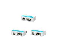LINOVISION Extensor PoE Mini de 2 Puertos IEEE802.3af/at hasta 300m de alimentación a través de Ethernet por Cable Cat5/6, Divisor PoE para 2 Dispositivos PoE como cámaras IP (Paquete de 3)