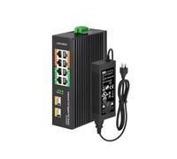 LINOVISION Industrial Gigabit PoE++ Switch de 8 Puertos, 4 Puertos PoE BT 90W, 2 Uplinks SFP Gigabit, presupuesto PoE 120W, PoE watchdog, conmutador PoE de Carril DIN para cámara PTZ/iluminación PoE