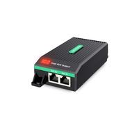LINOVISION Inyector PoE+ Gigabit 30W con indicador intuitivo de Consumo de energía, Entrada AC100-240V, IEEE802.3af/at 30W Salida de energía y Datos para cámara IP, Punto de Acceso inalámbrico