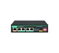 LINOVISION Solar PoE Switch con Controlador de Carga Solar Integrado, gestión de batería y Carga DC Externa, Fuente de alimentación UPS sin Salida para hasta 5 cámaras PoE y Dispositivos PoE 24V