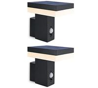 linovum ANBO 2 lámparas de pared solares para exteriores con detector de movimiento, lámpara solar para jardín, iluminación exterior LED con luminosidad brillante y larga