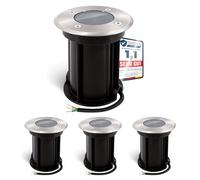 linovum BORU - Juego de 4 focos empotrables en el suelo para GU10 (resistente a la intemperie, IP67, transitables, con cable de conexión de 230 V)