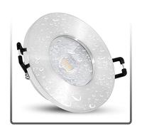 linovum ISASO Foco empotrable LED plano IP65 para baño y ducha - con módulo LED 4 W blanco neutro 230 V - Foco de techo de aluminio cepillado
