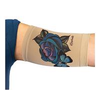 Linphelle - Manguito de brazo de microfibra para Picc Line - Puño de brazo de tejido transpirable y diseño, ideal para PICC, glucoestro para glucosa en sangre, tatuajes o lesiones, rosa azul, talla 0
