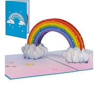 LINPOPUP® Tarjeta de cumpleaños 3D para niños, tarjeta de cumpleaños 3D con sobre, tarjeta de cupones para cumpleaños, regalo para niños, arco iris, para niños, N28