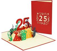 LINPOPUP® Tarjeta de felicitación de cumpleaños 25-3D, 25 años de boda, 25 años, 25 años de aniversario, 25 años de boda, 25 años de invitaciones, 25 cumpleaños, N286