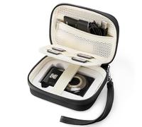 Linpr Bolsa para cámara Kodak PIXPRO FZ55 F45/CAMKORY y Accesorios, Bolsa compacta para cámara Digital con Bolsillos de Malla, Carcasa rígida de EVA para Guardar Accesorios (Negro)