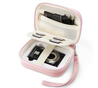 Linpr Bolsa para cámara Kodak PIXPRO FZ55 F45/CAMKORY y Accesorios, Bolsa compacta para cámara Digital con Bolsillos de Malla, Carcasa rígida de EVA para Guardar Accesorios (Rosa)
