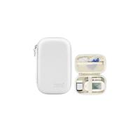 Linpr Bolsa Portátil para Suministros de Diabetes, Caja de Almacenamiento para Medidor de Glucosa en Sangre, Estuche para Guardar Tiras Reactivas y Agujas para Extracción de Sangre (Blanco)