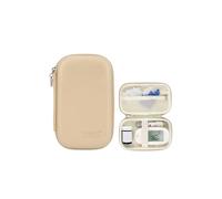 Linpr Bolsa Portátil para Suministros de Diabetes, Caja de Almacenamiento para Medidor de Glucosa en Sangre, Estuche para Guardar Tiras Reactivas y Agujas para Extracción de Sangre (Caqui)