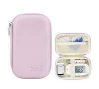 Linpr Bolsa Portátil para Suministros de Diabetes, Caja de Almacenamiento para Medidor de Glucosa en Sangre, Estuche para Guardar Tiras Reactivas y Agujas para Extracción de Sangre (Morado)