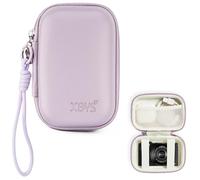 Linpr Estuche para cámara Digital Compatible con Canon PowerShot G7X Mark III/SX740/Sony ZV-1/RX100 VII/Panasonic ZS99/Ricoh GR, pequeño Soporte de Viaje para cámaras compactas con cordón (Púrpura)
