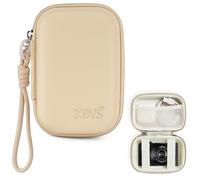 Linpr Estuche para cámara Digital Compatible con Canon PowerShot G7X Mark III/SX740/Sony ZV-1/RX100 VII/Panasonic ZS99/Ricoh GR, pequeño Soporte de Viaje para cámaras compactas con cordón (Caqui)