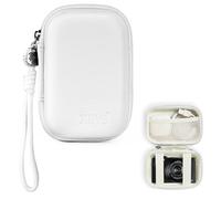 Linpr Estuche para cámara Digital Compatible con Canon PowerShot G7X Mark III/SX740/Sony ZV-1/RX100 VII/Panasonic ZS99/Ricoh GR, pequeño Soporte de Viaje para cámaras compactas con cordón (Blanco)