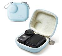 Linpr Funda de Transporte dji Osmo Nano, Estuche Protector de PU Impermeable, Accesorio para Cámara de Acción, Carcasa Protectora Rígida, Bolsa de Viaje para Cámara con Mosquetón (Azul)
