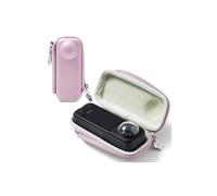Linpr Funda de Transporte Pequeño para Insta360 X5/X4, Bolsa de Almacenamiento de Viaje Compacta, Estuche Protector para Cámara Deportiva con Mosquetón, Estuche Rígido Impermeable (Púrpura)