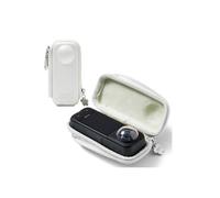 Linpr Funda de Transporte Pequeño para Insta360 X5/X4, Bolsa de Almacenamiento de Viaje Compacta, Estuche Protector para Cámara Deportiva con Mosquetón, Estuche Rígido Impermeable (Blanco)