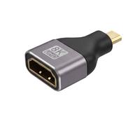 LinQ Adaptador de Vídeo Micro-HDMI Macho a HDMI 2.1 Hembra 8K UHD, Gris