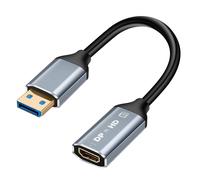 LinQ Adaptador DisplayPort macho a HDMI hembra 4K 60Hz con minicable, Gris