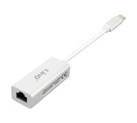 LinQ Adaptador Ethernet a USB-C Conexión rápida Diseño compacto, Plata