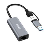 LinQ Adaptador Ethernet RJ45 de 1 Gbps a USB C y USB Plug And Play,