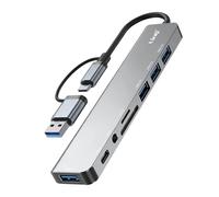 Hub LinQ 8 puertos 5 Gbps modelo IT7811 con lector SD y audio