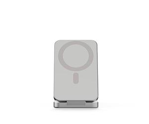 LINQ by Xtorm 3 en 1 Magnetic Wireless Power Bank & Stand 8000mAh 20W USB-C PD + carga inalámbrica múltiple aluminio reciclado premium stand plegable para iPhone Watch AirPods Silver LQWPS082
