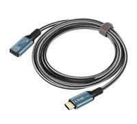 LinQ Cable extensión USB-C Charge 100W Video 8K Transfer 20 Gbps 2m, Gris