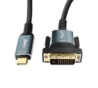 LinQ Cable USB-C a DVI Full HD 1080p Plug and Play Largo 1.8m, Gris