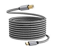 LinQ Cable USB-C a USB-B 2.0 480Mbps Impresora Nylon Trenzado 3m, Gris