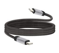 LinQ Cable USB-C a USB-C 4A Carga Rápida 80W de Nylon Trenzado 1,2m